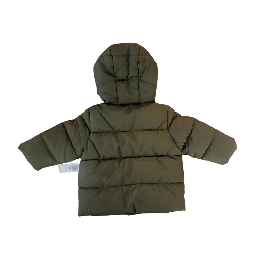 Old Navy Baby Puffer Jacket Green Water Resistant 3-6M NEW (0966)